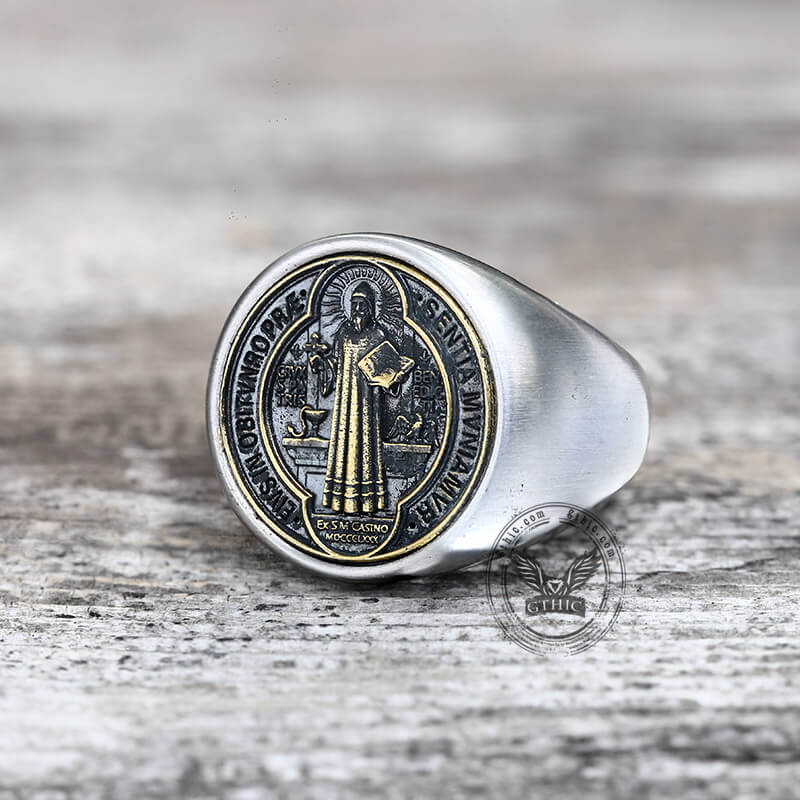 Saint Benedict Ring in Stainless Steel