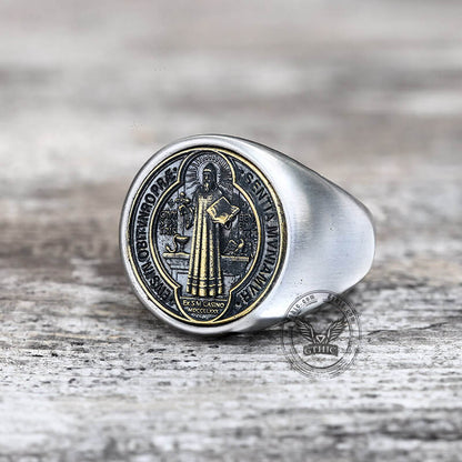 Saint Benedict Ring in Stainless Steel