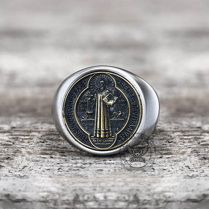 Saint Benedict Ring in Stainless Steel