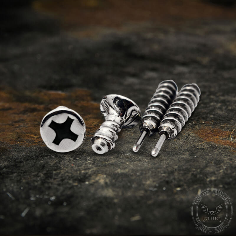 Screw Stud Earrings in Stainless Steel