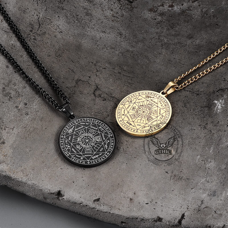 Seal of The Seven Archangels Necklace in Stainless Steel