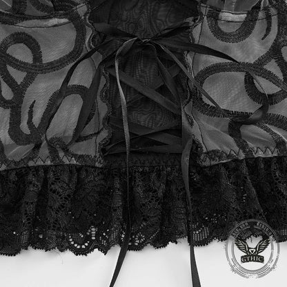 See-Through Snakeskin Embroidery Lace Hem Camisole