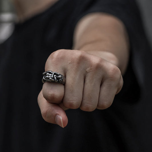 Couple's Hug Ring in Stainless Steel