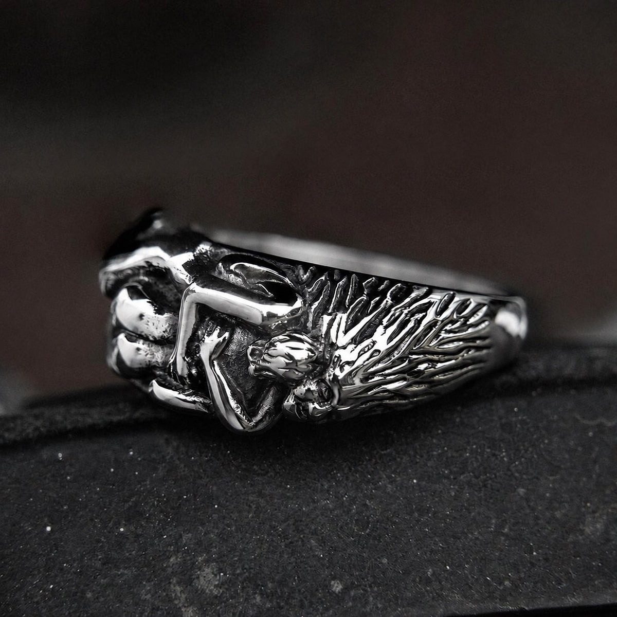 Couple's Hug Ring in Stainless Steel