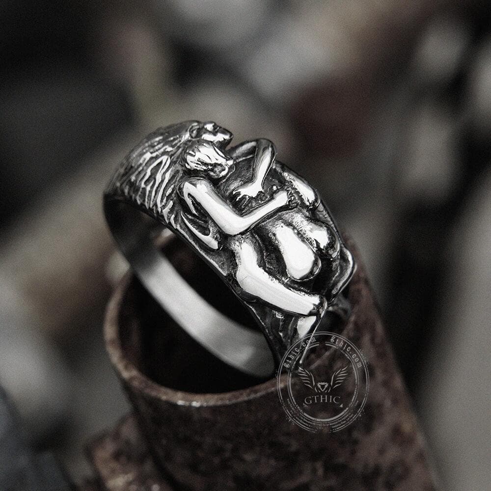 Couple's Hug Ring in Stainless Steel