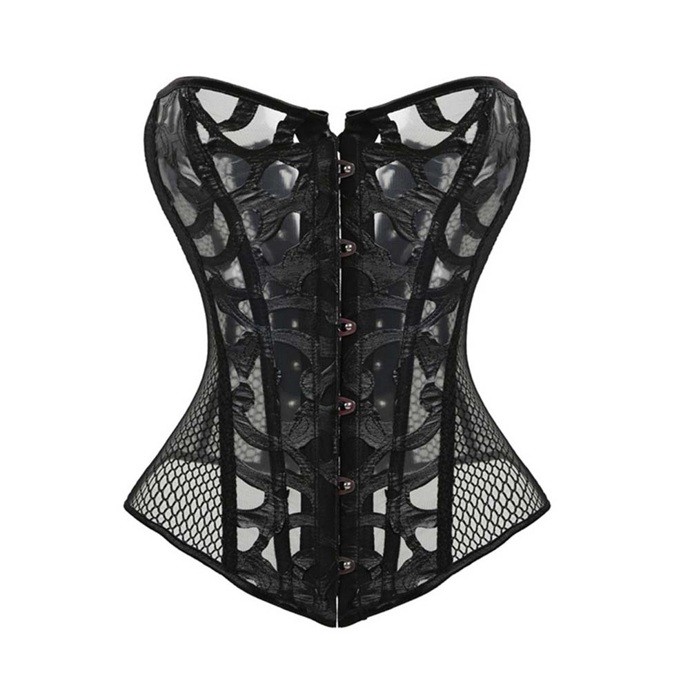Sexy Mesh Hollow Out Flower Overbust Corset