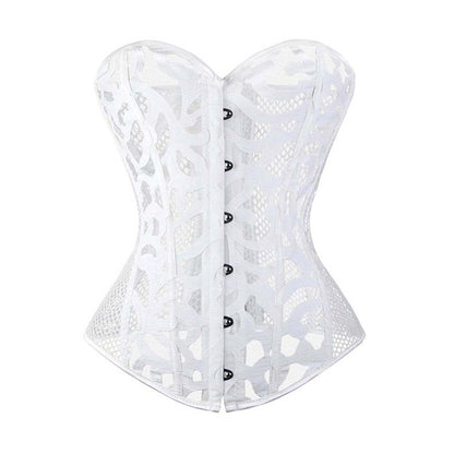 Sexy Mesh Hollow Out Flower Overbust Corset