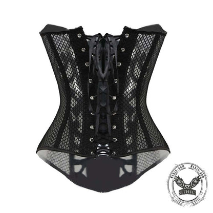 Sexy Mesh Hollow Out Flower Overbust Corset
