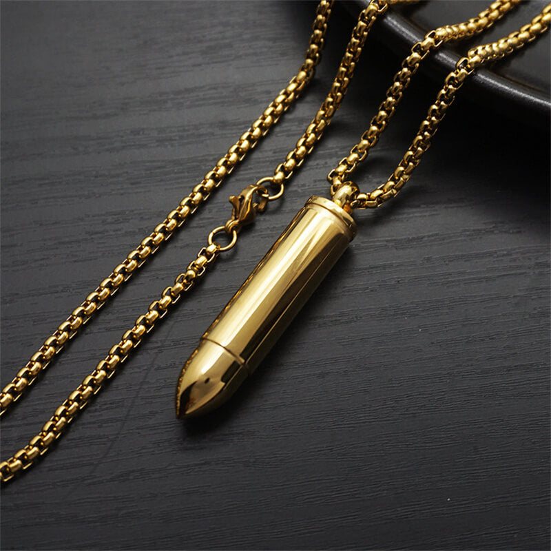Simple Bullet Stainless Steel Openable Pendant