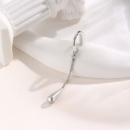 Simple Chain Teardrop Stainless Steel Ear Clips