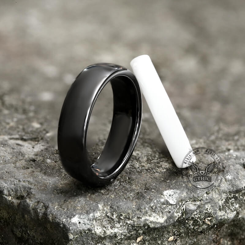 Simple Couple Wedding Ring in Ceramic
