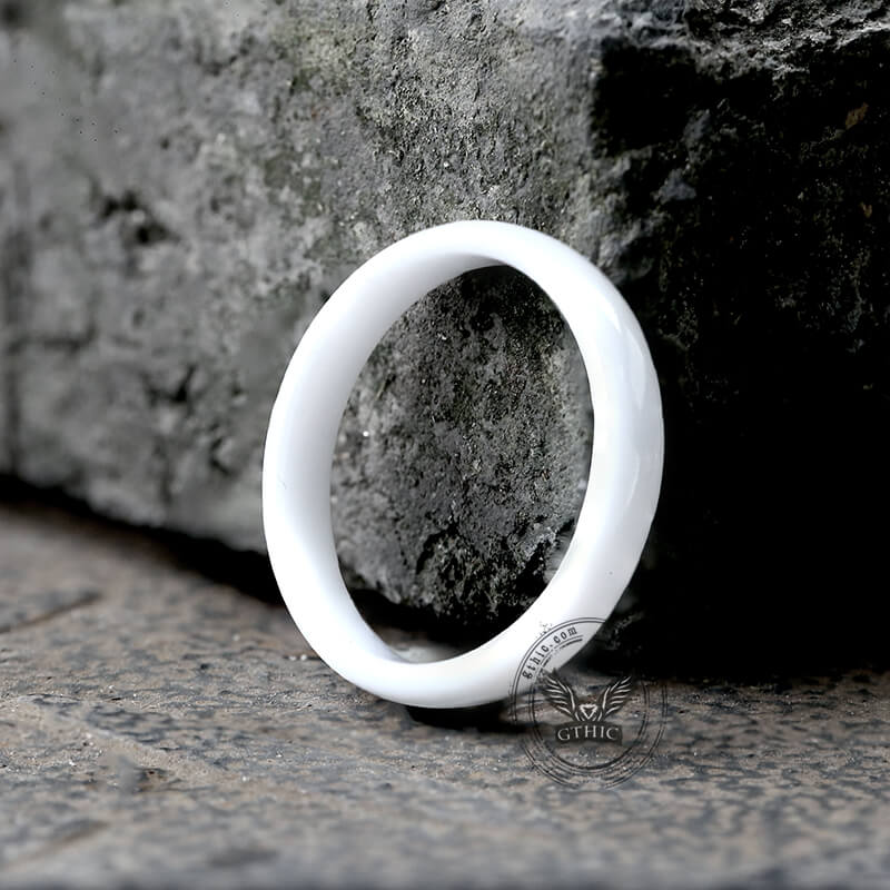 Simple Couple Wedding Ring in Ceramic