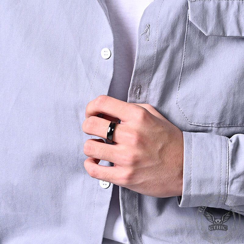 Simple Couple Wedding Ring in Ceramic