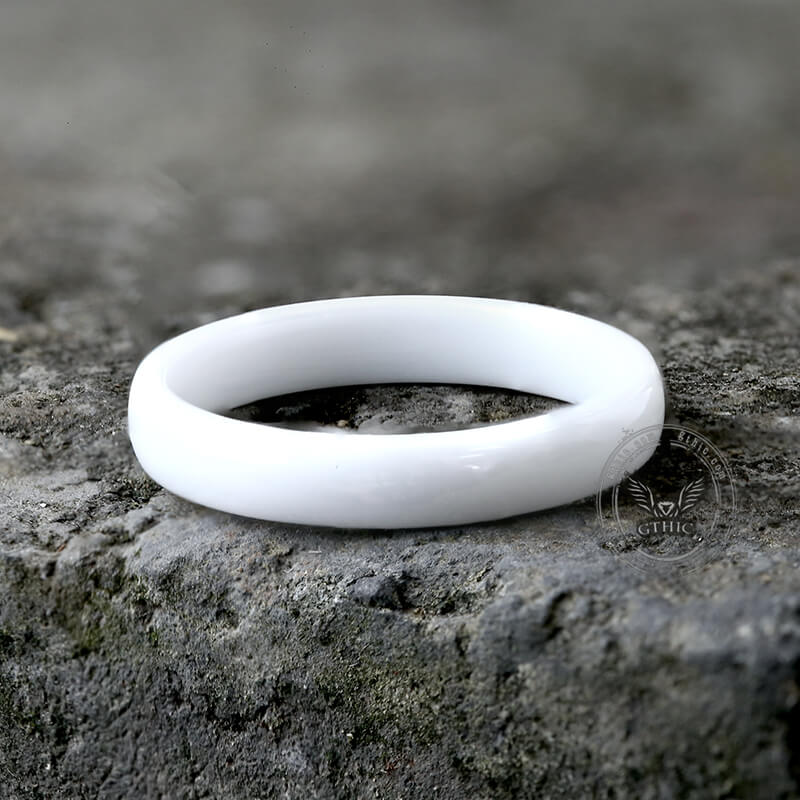 Simple Couple Wedding Ring in Ceramic