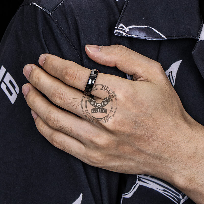 Simple Couple Wedding Ring in Ceramic
