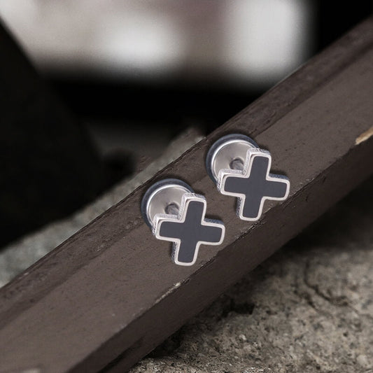 Simple Cross Earring in Stainless Steel