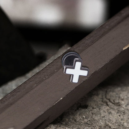 Simple Cross Earring in Stainless Steel