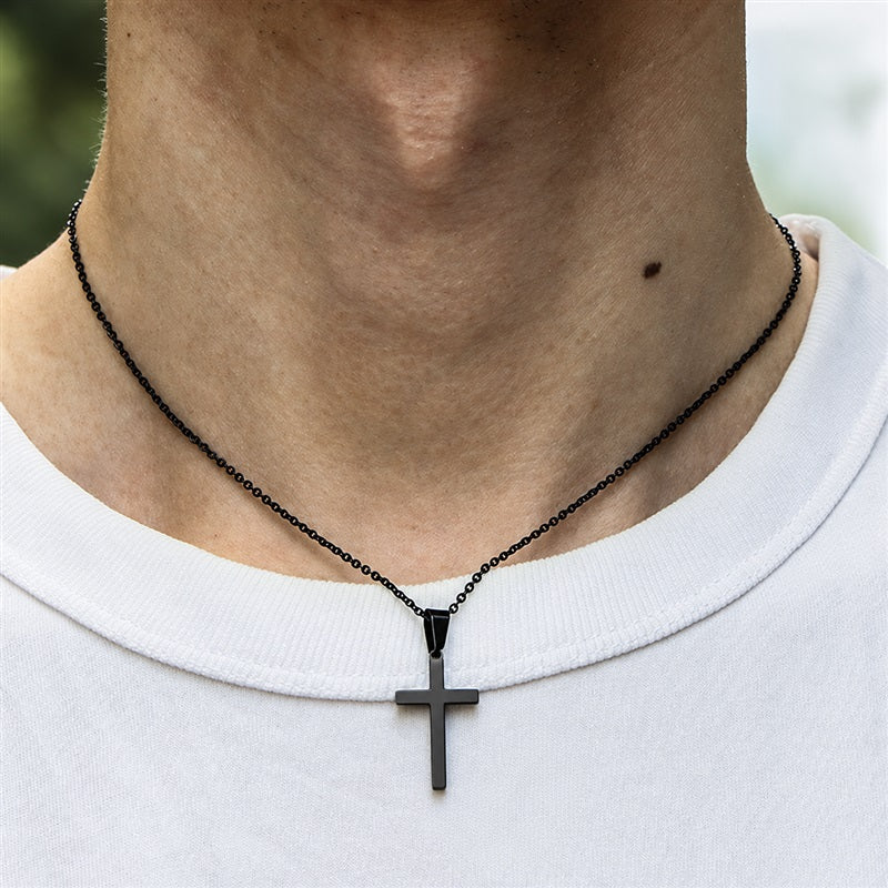Simple Cross Pendant in Stainless Steel
