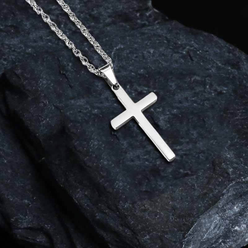 Simple Cross Pendant in Stainless Steel