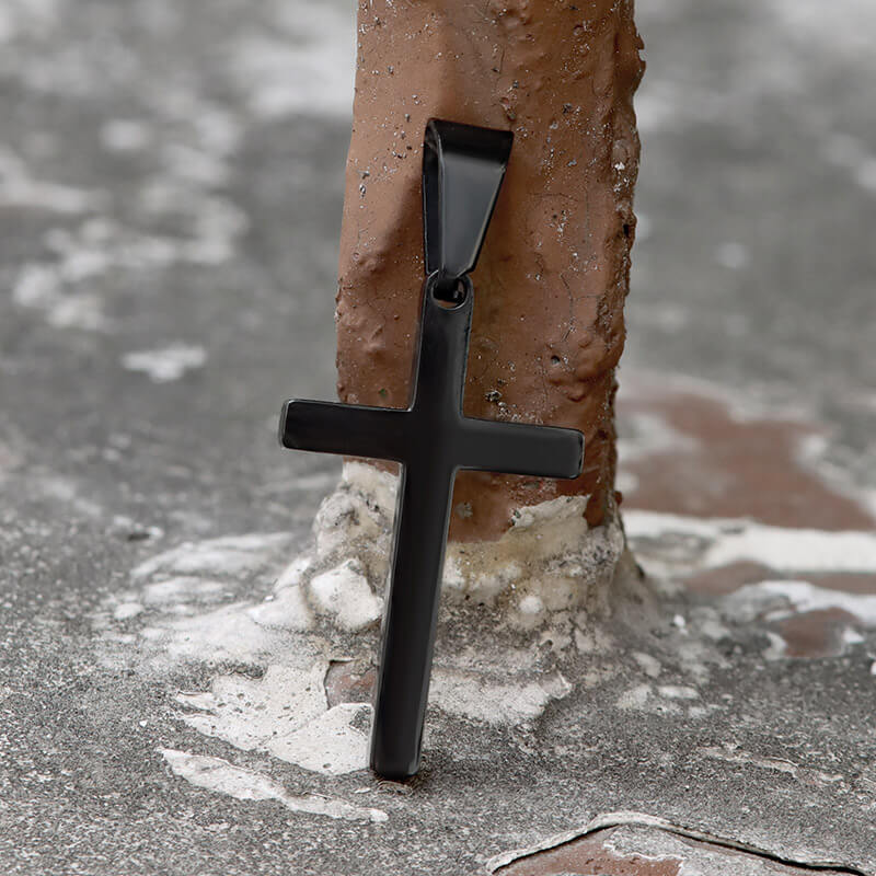 Simple Cross Pendant in Stainless Steel
