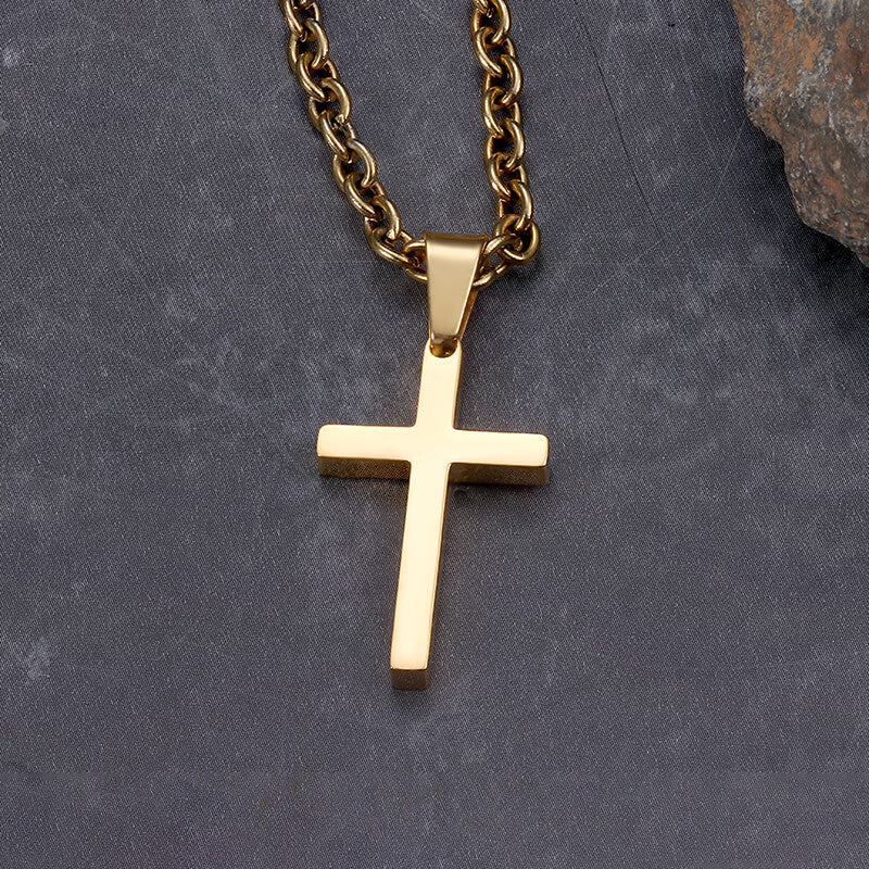 Simple Cross Pendant in Stainless Steel
