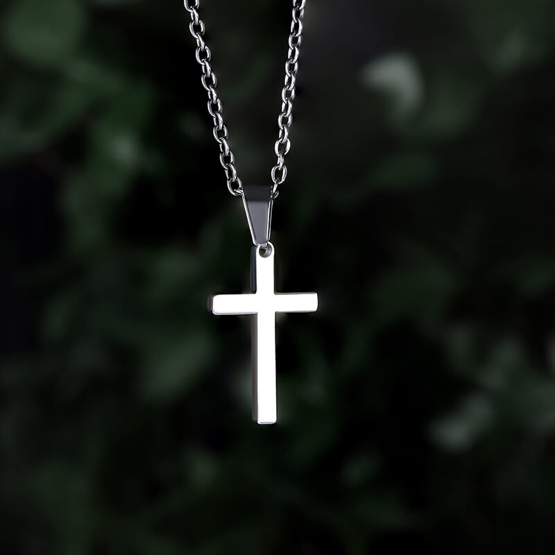 Simple Cross Pendant in Stainless Steel