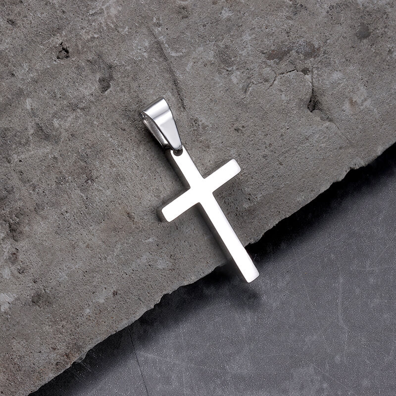 Simple Cross Pendant in Stainless Steel
