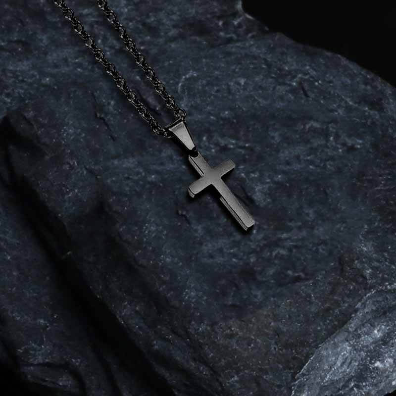 Simple Cross Pendant in Stainless Steel