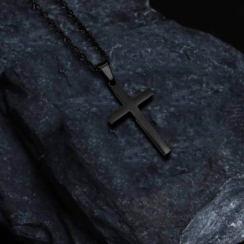 Simple Cross Pendant in Stainless Steel