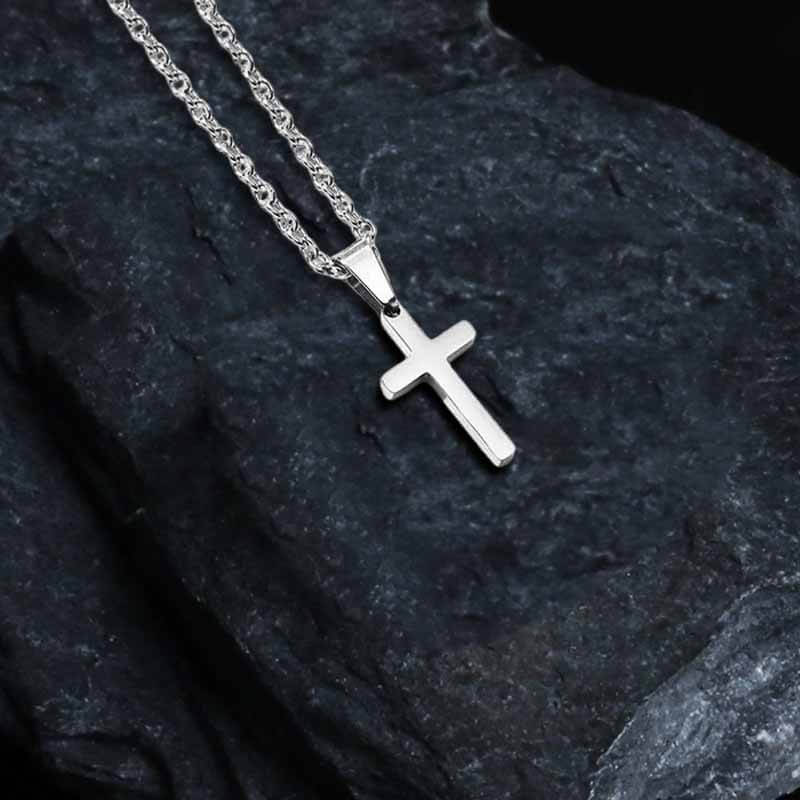 Simple Cross Pendant in Stainless Steel