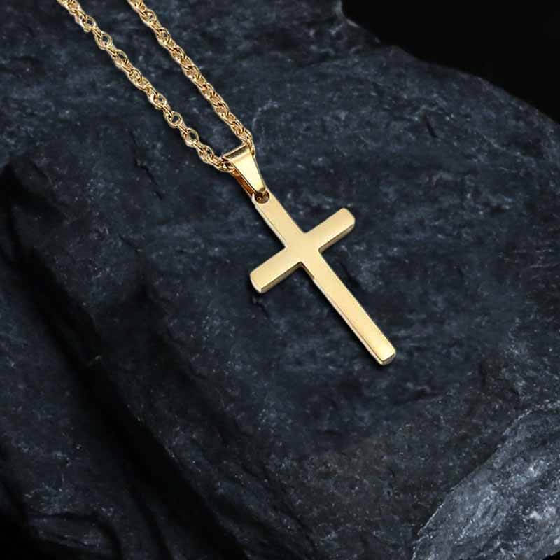 Simple Cross Pendant in Stainless Steel