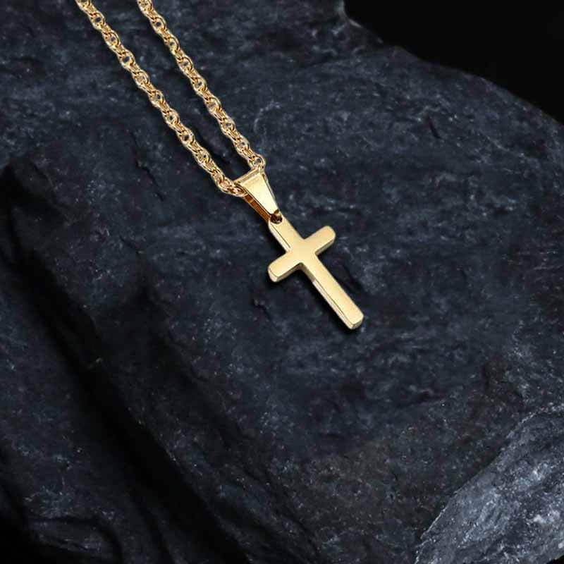 Simple Cross Pendant in Stainless Steel