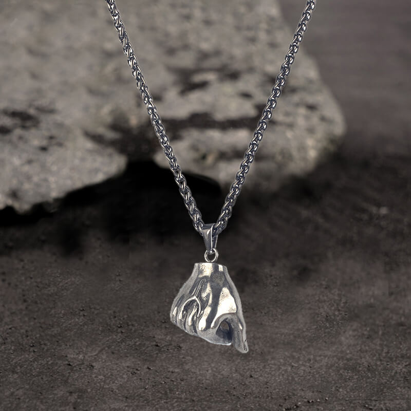 Simple Gesture Expression Pendant in Stainless Steel