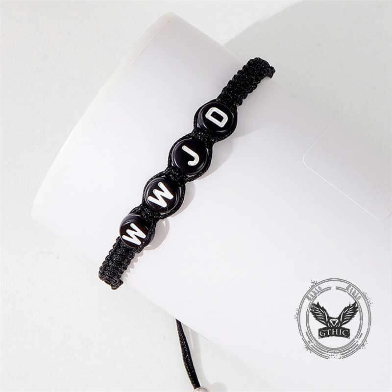 Simple Hand-Woven WWJD Letter Wax Wire Bracelet