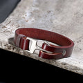 Simple Leather Anchor Alloy Bracelet
