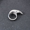 Simple Moon Shape Glossy Ring in Stainless Steel