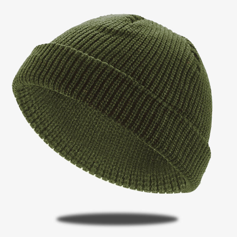Simple Solid Color Cuffed Beanie Hat