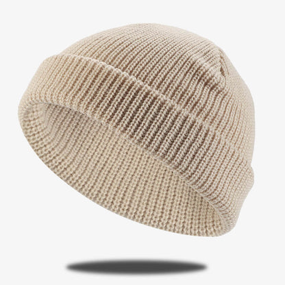 Simple Solid Color Cuffed Beanie Hat