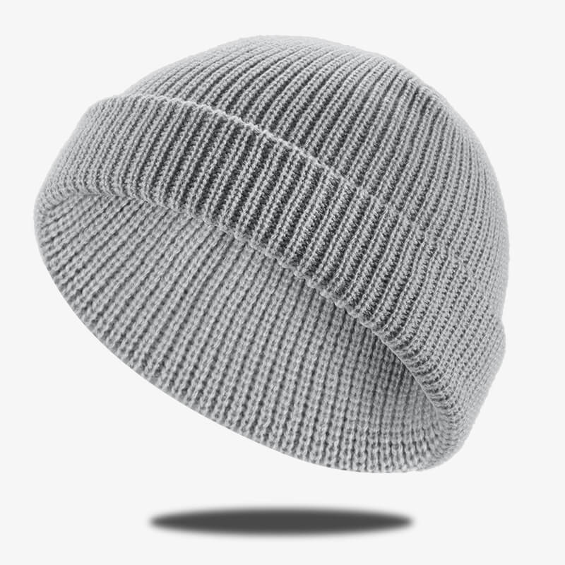 Simple Solid Color Cuffed Beanie Hat