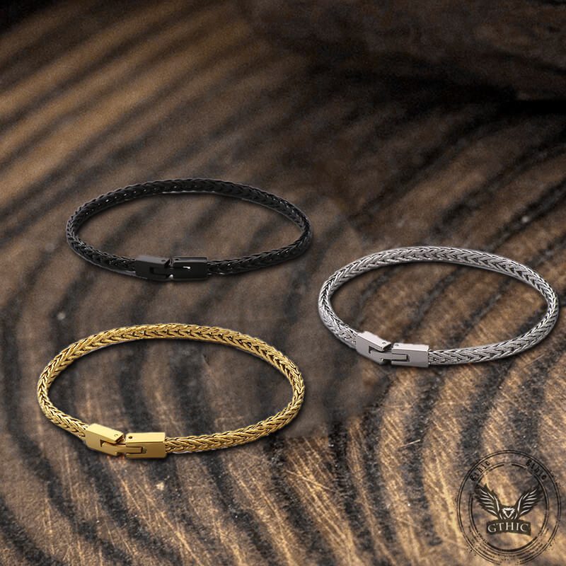 Simple Solid Color Jewelry Buckle Bracelet in Stainless Steel