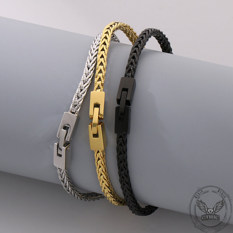 Simple Solid Color Jewelry Buckle Bracelet in Stainless Steel