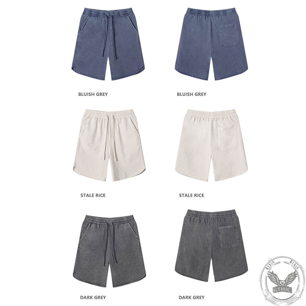 Simple Solid Color Strappy Pocket Shorts