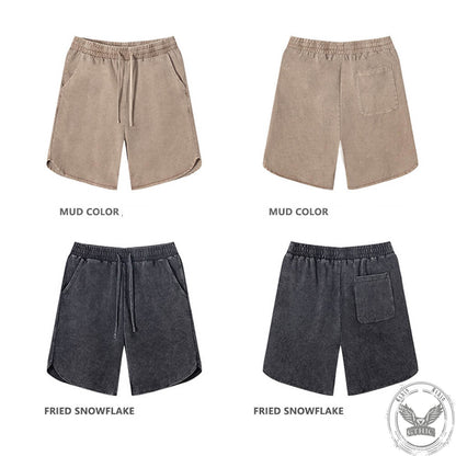 Simple Solid Color Strappy Pocket Shorts