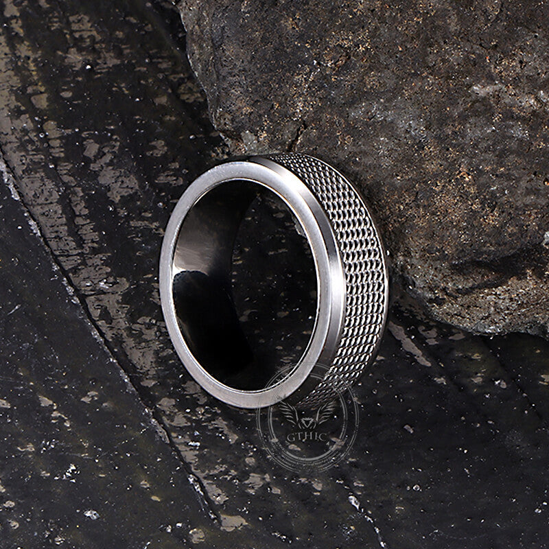 Simple Woven Mesh Design Ring in Stainless Steel