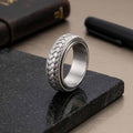 Simple Woven Pattern Stainless Steel Spinner Ring
