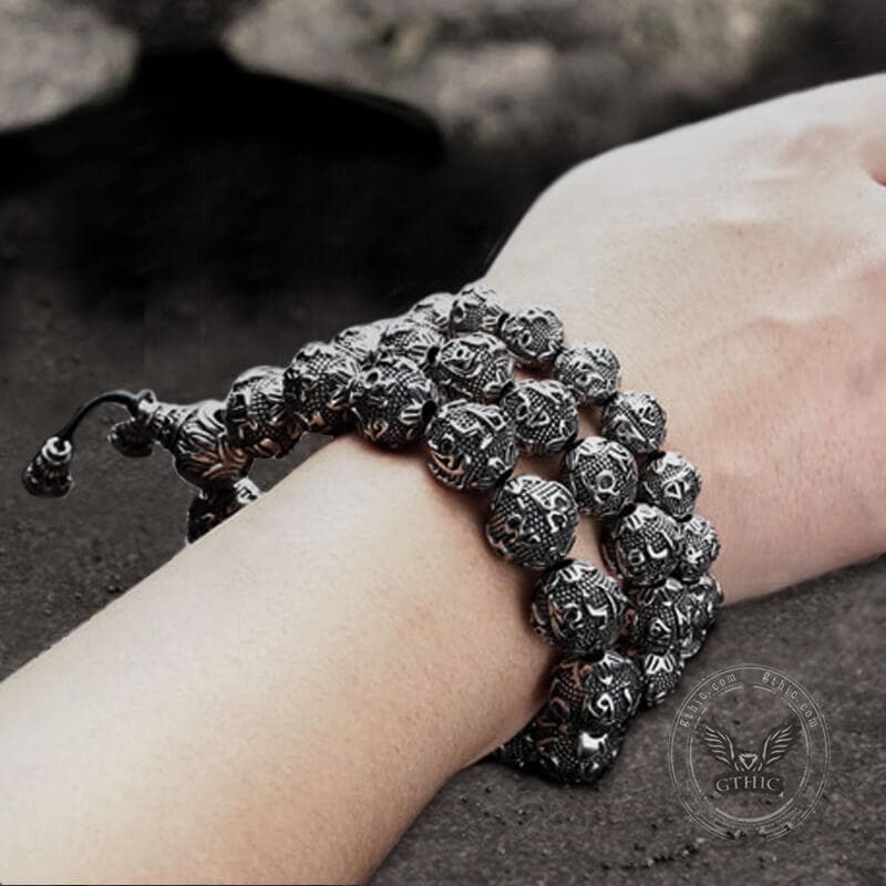 Six-character Mantra Bracelet in Stainless Steel