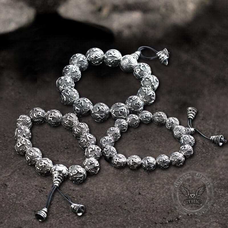 Six-character Mantra Bracelet in Stainless Steel