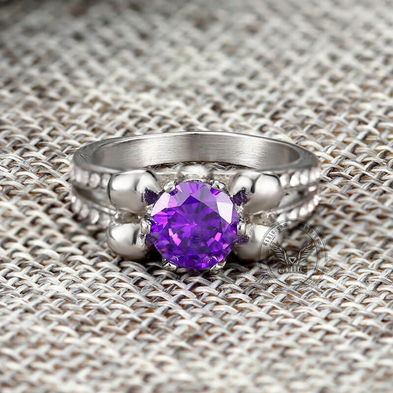 Skeleton Guard Zircon Stainless Steel Skull Ring