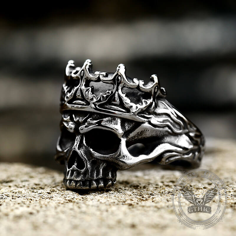 Skeleton King Crown Stainless Steel Skull Ring