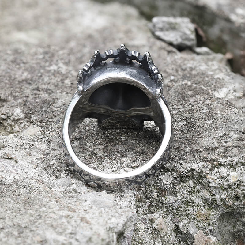 Skeleton King Crown Stainless Steel Skull Ring